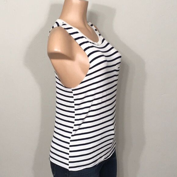 Project Social T navy striped top. - Picture 3 of 5